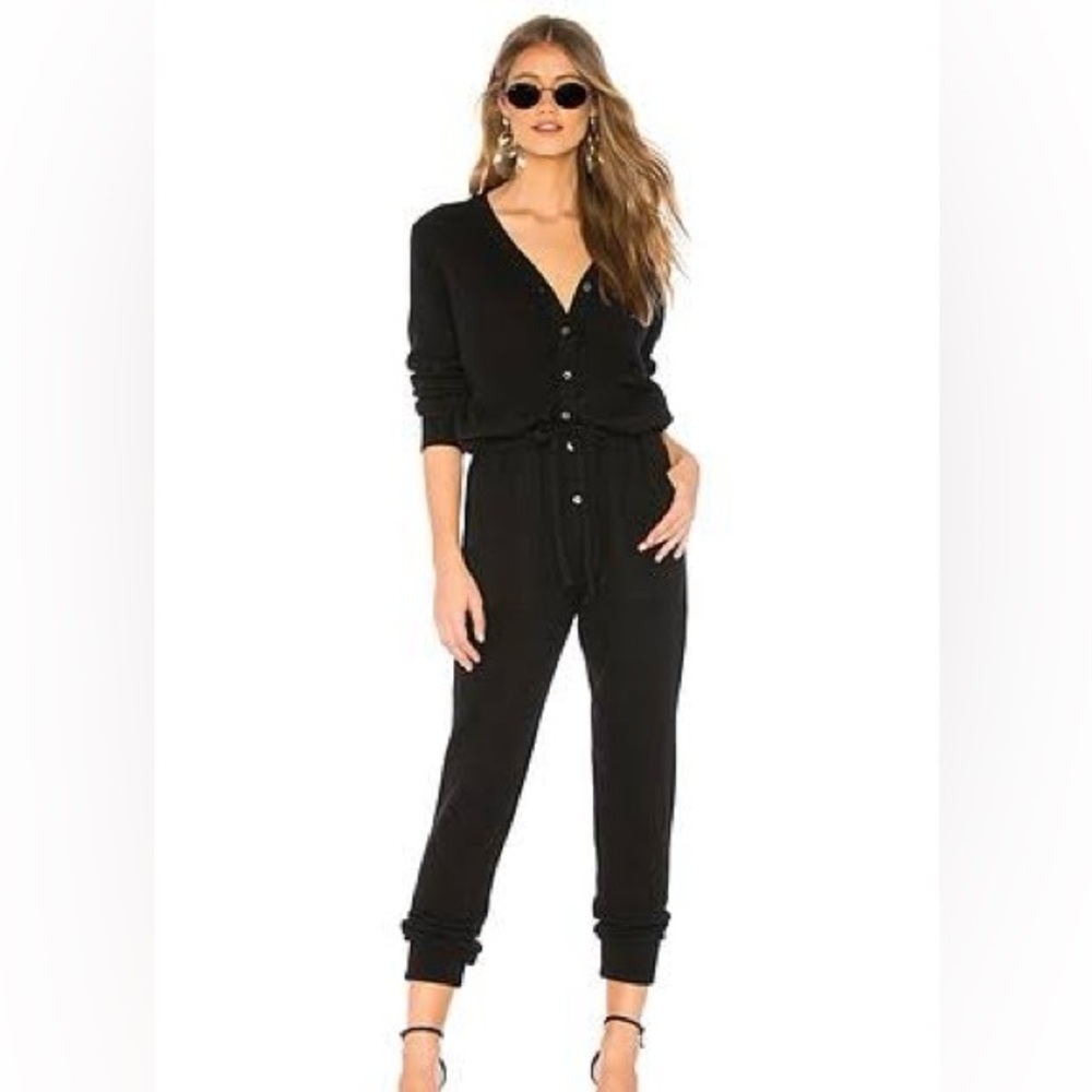 White & Warren 100% Cashmere Jumpsuit - Small, black